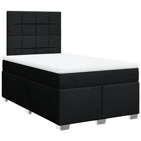 Giroletto a Molle con Materasso Nero 120x190 cm in Tessuto - Foto 1