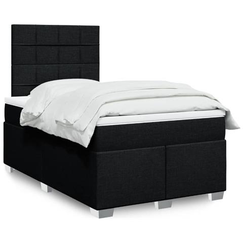 Giroletto a Molle con Materasso Nero 120x190 cm in Tessuto - Foto 2