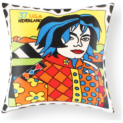 Set Di 2 Copricuscini 45x45 Cm Ricamati Art Usa Neverland - Foto 1