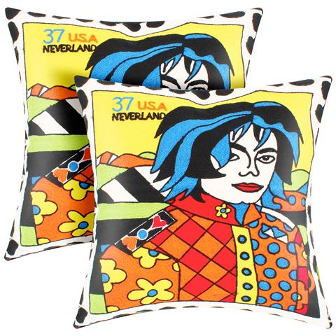 Set Di 2 Copricuscini 45x45 Cm Ricamati Art Usa Neverland - Foto 5