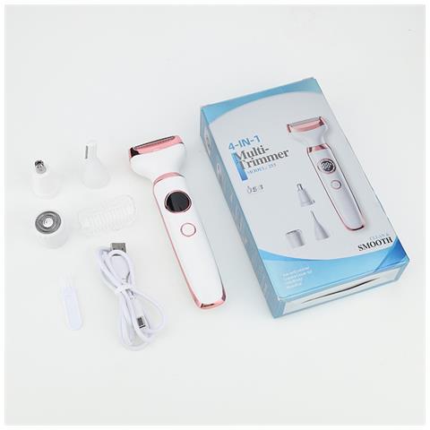 Set Rasoio Elettrico 4-in-1 Per Donna - Rimozione Indolore Di Peli Per Viso, Corpo, Naso E Sopracciglia White - Foto 2