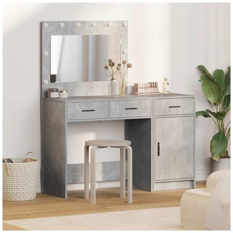 Tavolo da Trucco 2 pcs Grigio 40 x 41 x 75 cm Legno multistrato - Foto 2