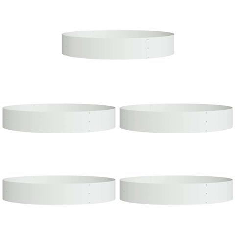 Vasi da giardino 5 pcs Bianco 120 x 120 x 20 cm Acciaio - Foto 1