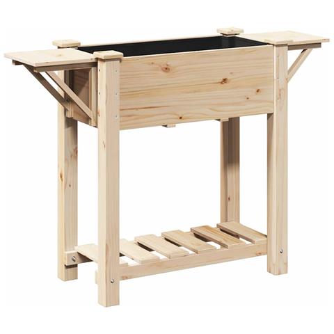 Vaso da giardino con lo scaffale Beige 111 x 37 x 76.5 cm - Foto 1