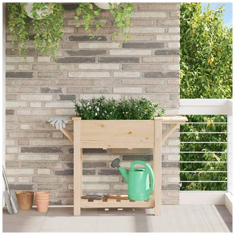 Vaso da giardino con lo scaffale Beige 111 x 37 x 76.5 cm - Foto 2