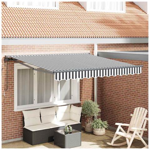 Tenda Retrattile Antracite e Bianco 300x250 cm Tessuto - Foto 2