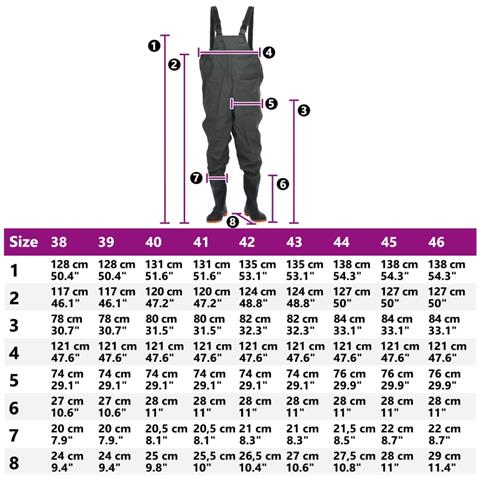 Wader da Pesca con Pettorina e Stivali Verde Scuro Taglia 40 - Foto 9