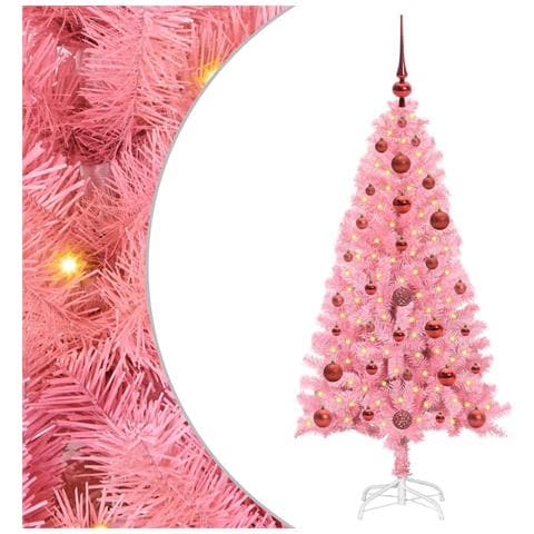 Albero di Natale con 150 LED con supporto Rosa 120 cm PVC - Foto 1