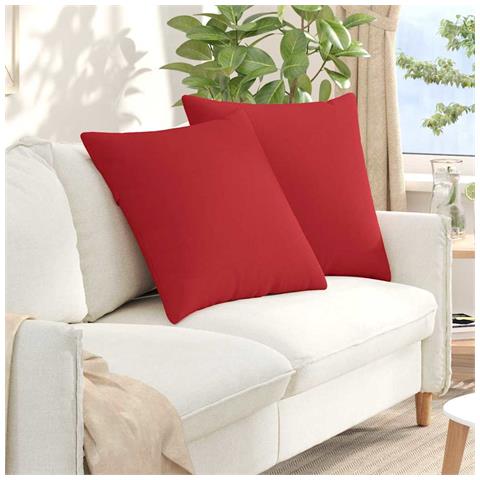 Cuscini da Divano 2 pcs Rosso 80 x 80 cm Tessuto - Foto 2