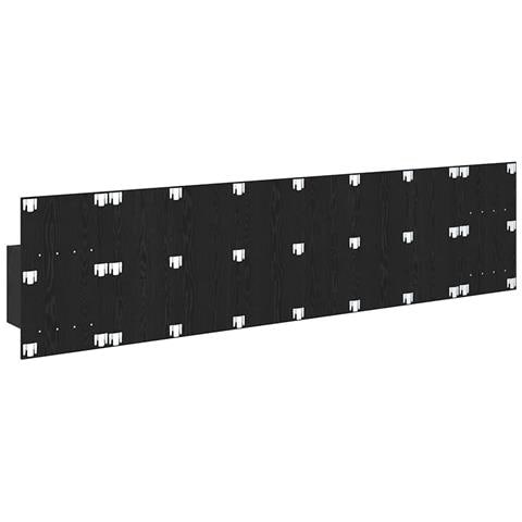Testata con Comodino 3 pcs Rovere Nero Legno multistrato - Foto 9