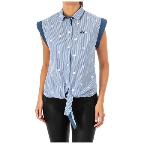 Camicia Smanicata Con Collo A Revers Lwc303 Donna - Foto 1
