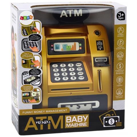 Salvadanaio ATM cassaforte nero oro pin suono - Foto 1