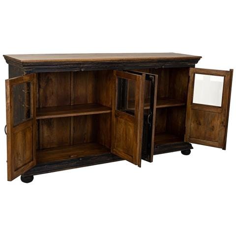 Credenza In Legno, Vetro E Metallo Marrone 170x40x90 - Foto 2