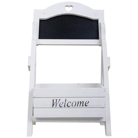 Cesto In Legno Con Bordo Bianco 26x16x43h - Foto 2