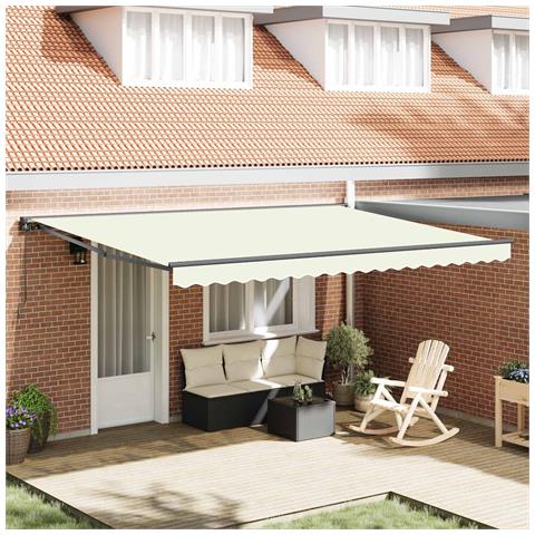 Tenda Retrattile Crema 450 × 300 cm Poliestere e Metallo - Foto 2