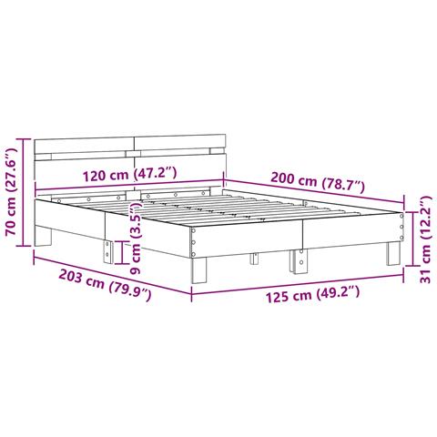 Struttura del letto Rovere artigianale 120 x 200 cm - Foto 9