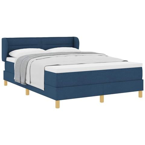 Letto a molle con materasso Blu 140 x 200 cm Tessuto - Foto 1