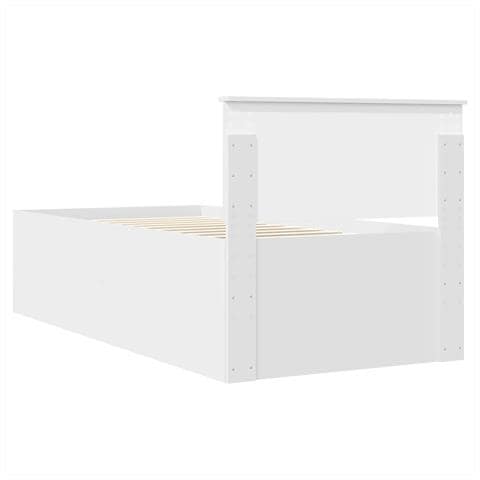 Struttura del letto Bianco 75 x 190 cm Legno multistrato - Foto 9
