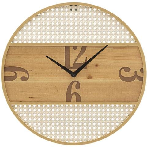 Orologio Da Parete Fuji Con Inserti In Paglia Di Vienna E Legno - Foto 1