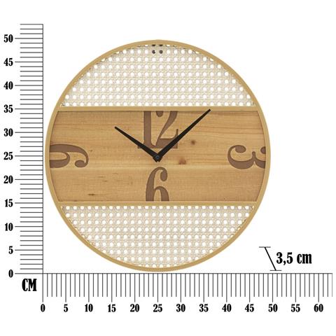 Orologio Da Parete Fuji Con Inserti In Paglia Di Vienna E Legno - Foto 6