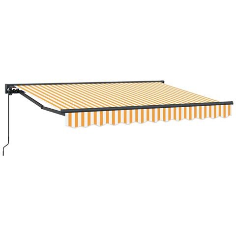 Tenda retrattile manuale Giallo e Bianco 3,5 x 2 m - Foto 1