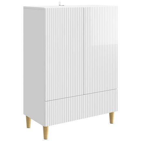 Credenza Bianco Lucido 66 x 34,5 x 95 cm Legno ingegnerizzato - Foto 1