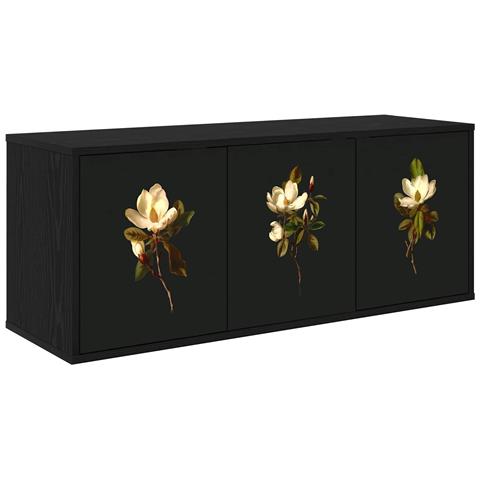 Mobile TV da Parete BREMEN 102 x 33 x 40 cm Rovere Nero - Foto 1