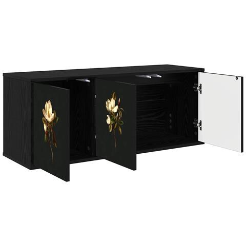 Mobile TV da Parete BREMEN 102 x 33 x 40 cm Rovere Nero - Foto 2