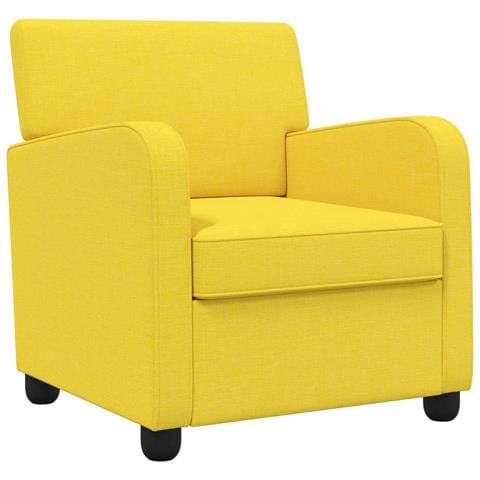 Poltrona Giallo Chiaro Tessuto - Foto 1