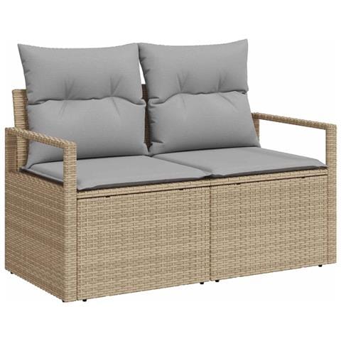 Set di divani 8 pz Beige e Grigio Chiaro - Foto 2