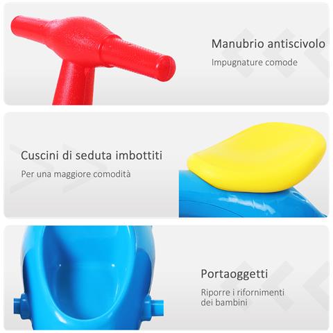 Bicicletta Senza Pedali Per Bambini Da 18 A 36 Mesi Rosso Blu Giallo - Foto 2