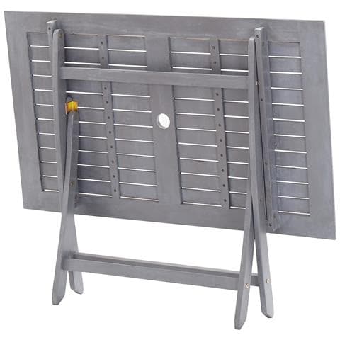 Set Da Pranzo Per Giardino 5 Pz Legno Massello Di Acacia Grigio - Foto 2