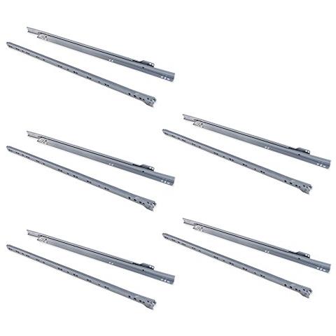 3019925 Guida-binario Con Cuscinetti A Rulli Per Cassetto, Grigio Metallizzato, 800 Mm, Set Di 5 - Foto 1