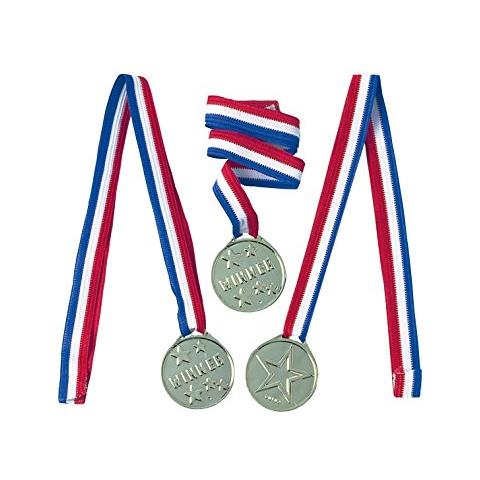 Set Di 12 Medaglie Plastica Bambini Vincitore Compleanno Medal Games Winner - Foto 1