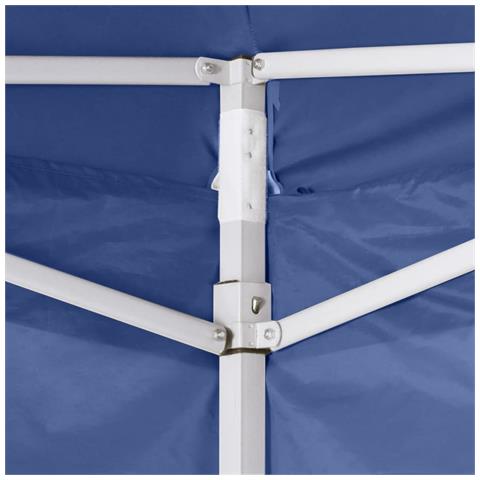 Gazebo Pieghevole Professionale 2 Pareti 2x2m Acciaio Blu - Foto 2