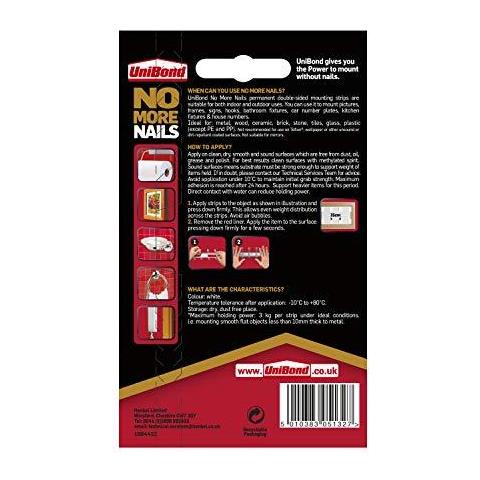 No More Strisce Nails Permanente Strisce Adesive Per Fast Easy Di Montaggio Su Due Lati Nastro Adesivo Per Interior Exterior Usa Nastro Impermeabile Confezione Da 10 - Foto 4
