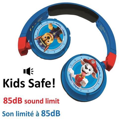 Pat 'patrouille Comode Cuffie Pieghevoli 2 In 1 Bluetooth E Cablate Per Bambini Con Limitazione Del Suono - - Foto 2