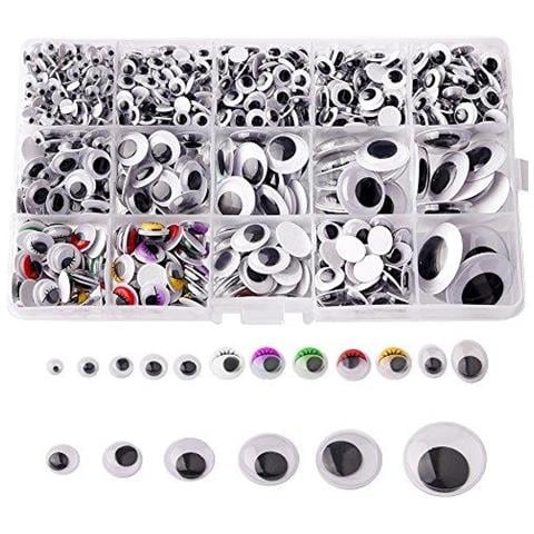 1200 Pezzi Di Plastica Autoadesive Wiggle Fuori Orbita Wobbly Per Il Mestiere Di Diy Scrapbooking Accessori Orsacchiotto Bambola Produzione Di Giocattoli Occhi (assortiti Taglie)  - Foto 4