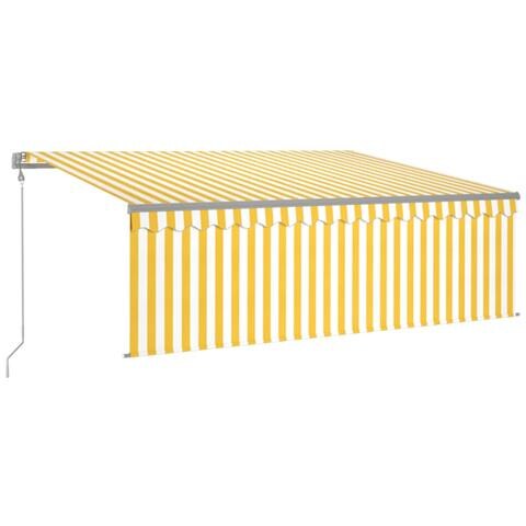 Tenda Retrattile Automatica con Parasole 4x3m Gialla Bianca - Foto 1
