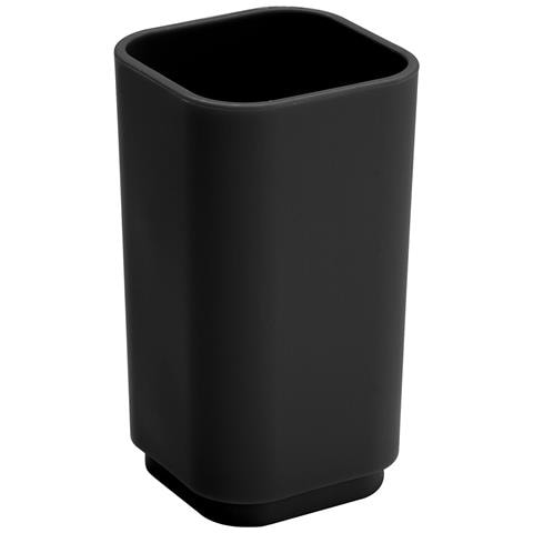 Portaspazzolini D'appoggio In Plastica Riciclata 6398 Gedy Serie Seventy Nero Matt - Foto 2