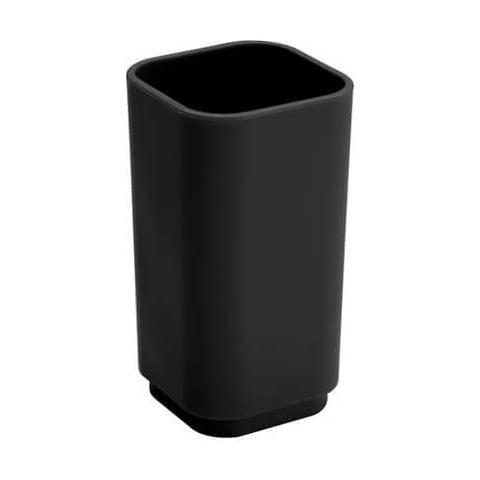 Portaspazzolini D'appoggio In Plastica Riciclata 6398 Gedy Serie Seventy Nero Matt - Foto 1