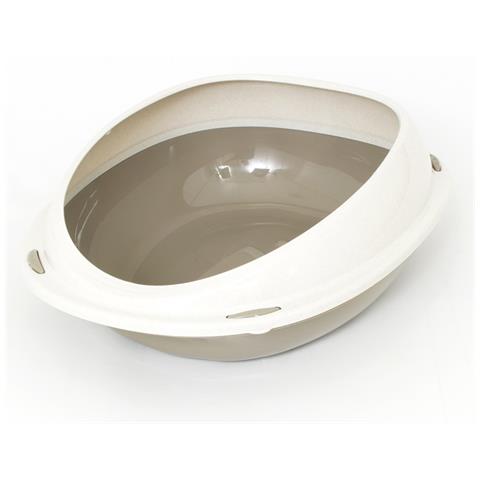 Lettiera Toilette Per Gatti Ovale 57x40x19cm Modello 700089 Colore Beige - Foto 1