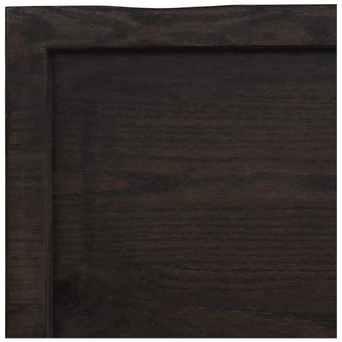 Ripiano Marrone Scuro 120x40x (2-6) cm Massello Rovere Trattato - Foto 2