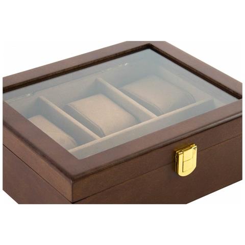 Scatola-portagioie Dkd Home Decor 21 X 18 X 8 Cm Cristallo Marrone Legno Mdf - Foto 2