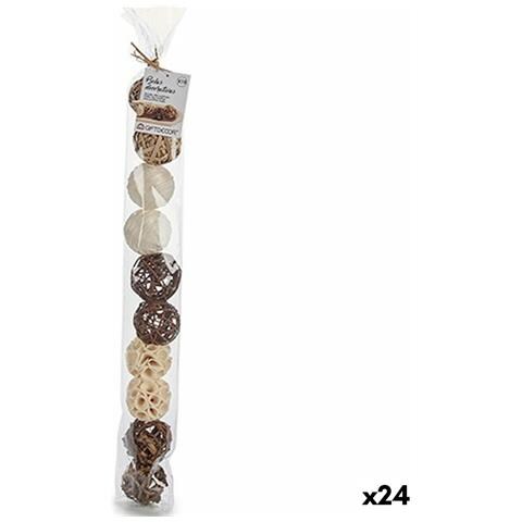 Sfera Decorativa Naturale Bianco Marrone Nero (24 Unità) - Foto 1