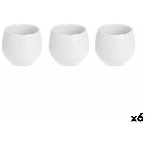 Set Di Vasi Bianco Plastica 12 X 12 X 11 Cm (6 Unità) - Foto 1