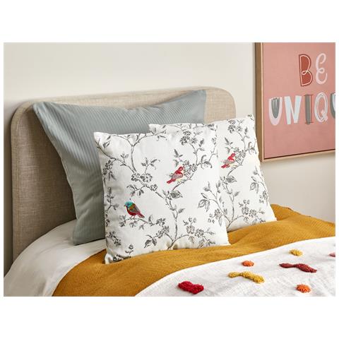 Cuscino Decorativo Dillenia Cotone 45 X 45 Cm Animalier Ricamato Bianco - Foto 1