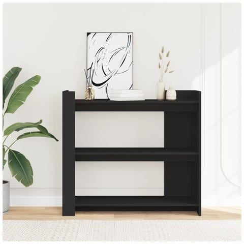 Tavolino Consolle Nero 100x35x90 Cm In Legno Multistrato - Foto 3