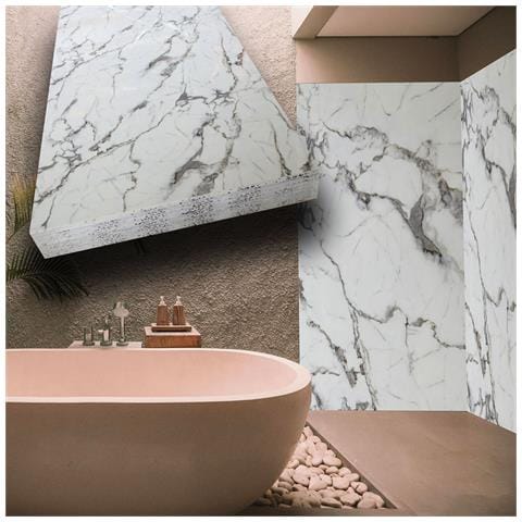 Pacco Da N. 4pz (2,9mq) Pannelli Rivestimento In Polimeri Ultrarealistico Effetto Marmo Lucido 1220x600x4mm Mod.ischia - Foto 1