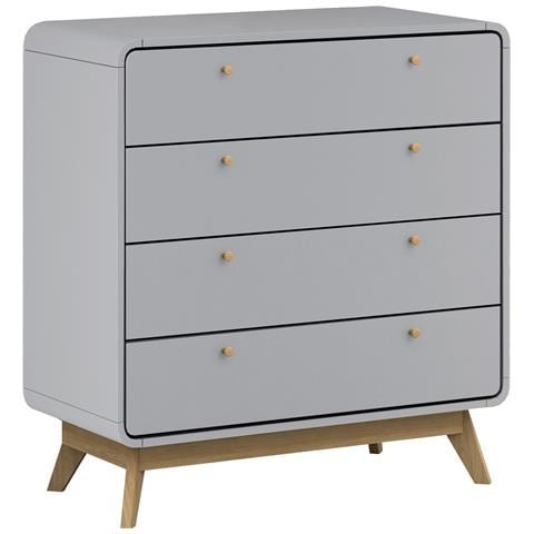 Cassie Comò Con 4 Cassetti In Truciolare Grigio - Foto 1